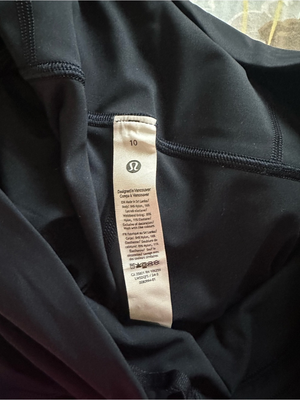 Lululemon Base Pace High Rise Leggings size 10 28” length in Black and True Navy - Picture 6 of 7